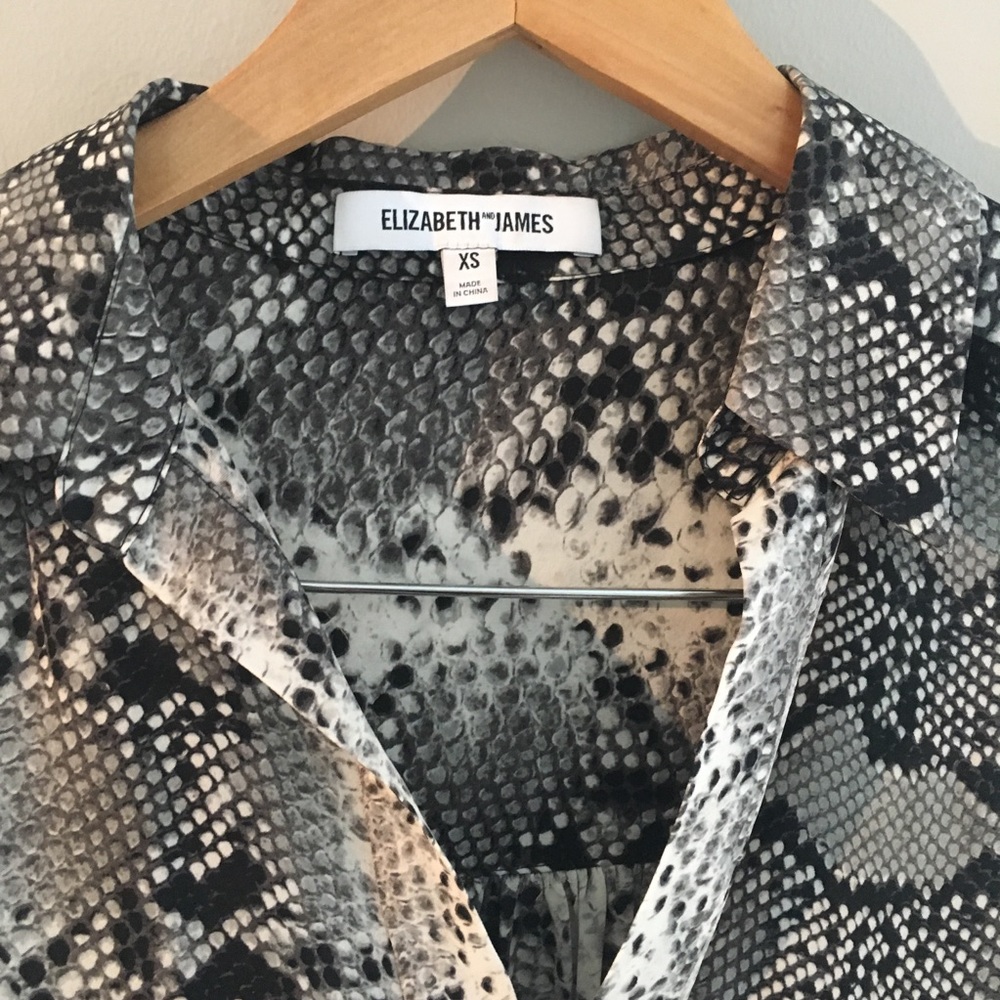Elizabeth And James Size Xs ‘Kane’ Python Blouse … - image 6